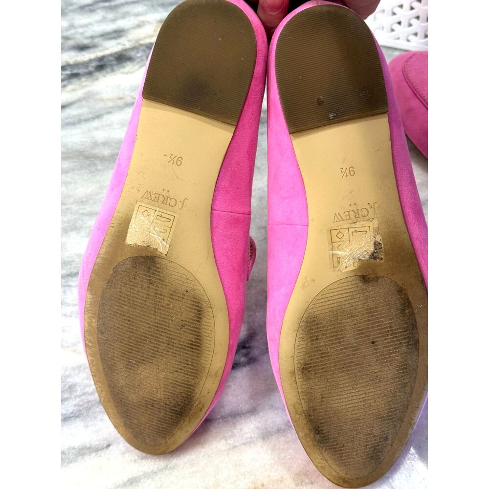 J. Crew Bright Pink Suede Loafers w/ Tassels EUC Size 9.5 / classic / preppy / - Picture 6 of 11